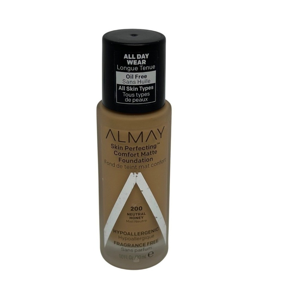 Almay Skin Perfecting Comfort Matte Foundation 200 Neutral Honey Liquid Makeup